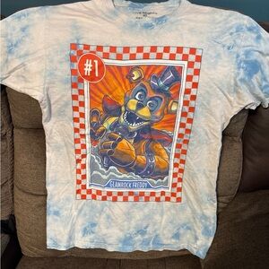 Five Nights At Freddy's Glamrock Freddy Tie-Dye Graphic Tee - Blue